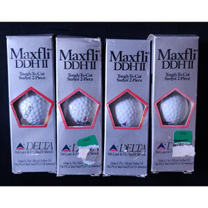 Vintage Maxfli DDH II Delta Lot of 12 New White Golf Balls New Box 4 Sleeve